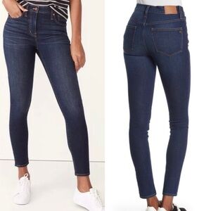 Madewell Wash 9" Mid-Rise Skinny Jeans Blue Dark Wash 28